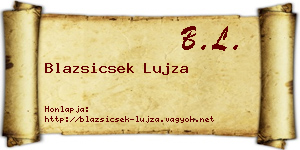 Blazsicsek Lujza névjegykártya